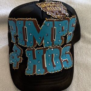 Black and Blue Embellished Cap